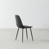 MILAN - Black Vintage Leather Dining Chair