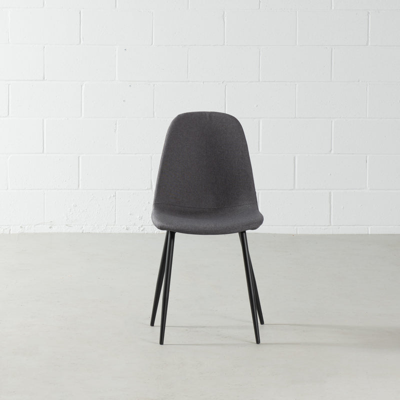 MILAN - Dark Grey Fabric Dining Chair