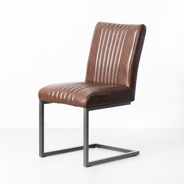 CAL - Vintage Brown Leather Industrial Chair
