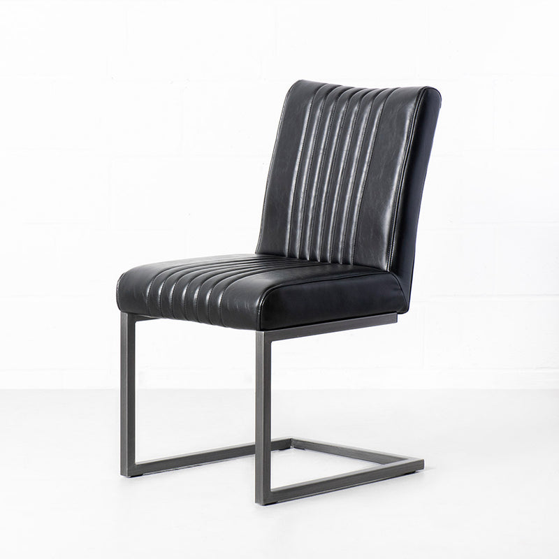 CAL - Black Leather Industrial Chair