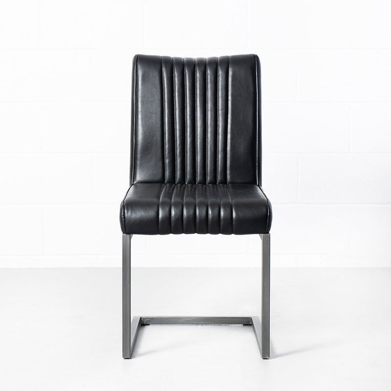 CAL - Black Leather Industrial Chair