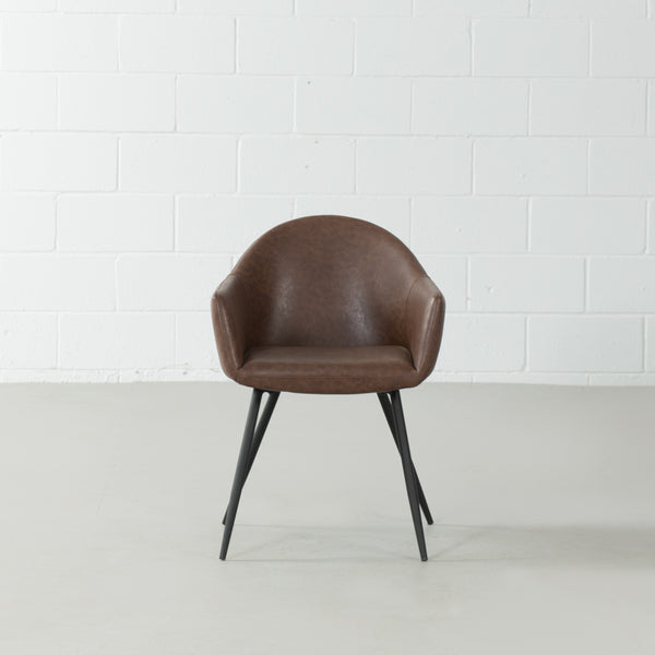 MILAN - Brown Vintage Leather Arm Chair