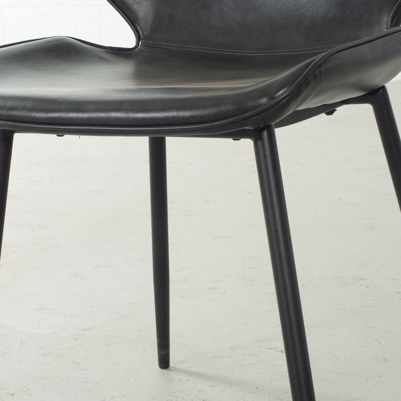 MONROE - Black Leather Dining Chair