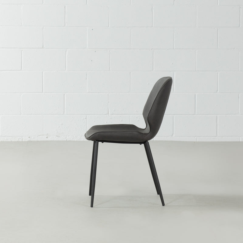 MONROE - Grey Leather Dining Chair