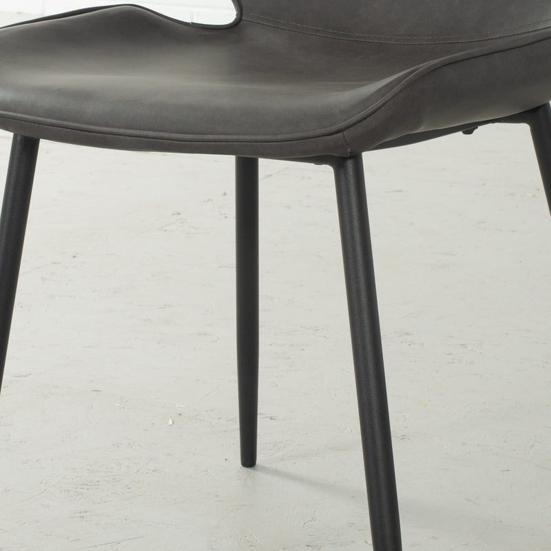 MONROE - Grey Leather Dining Chair
