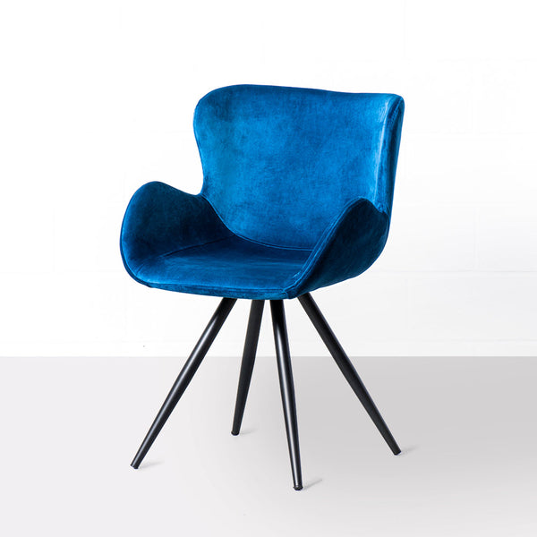 BALI - Blue Velvet Dining Chair - FINAL SALE