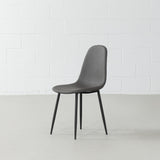MILAN - Dark Grey Leather Dining Chair