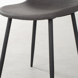 MILAN - Dark Grey Leather Dining Chair