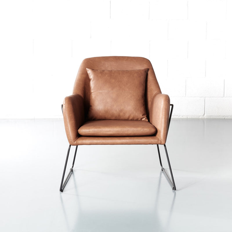 BROOK - Brown Leather Lounge Chair