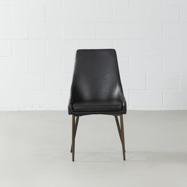 PAISLEY - Black Leather Dining Chair