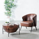 LEONE - Brown Vintage Leather Lounge Chair