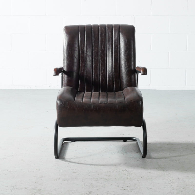 COPPOLA - Brown Vintage Leather Lounge Chair
