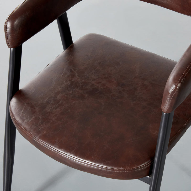 WRIGHT - Brown Vintage Leather Dining Chair