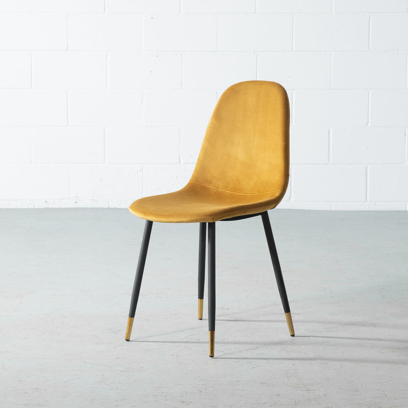 MILAN - Yellow Velvet Dining Chair