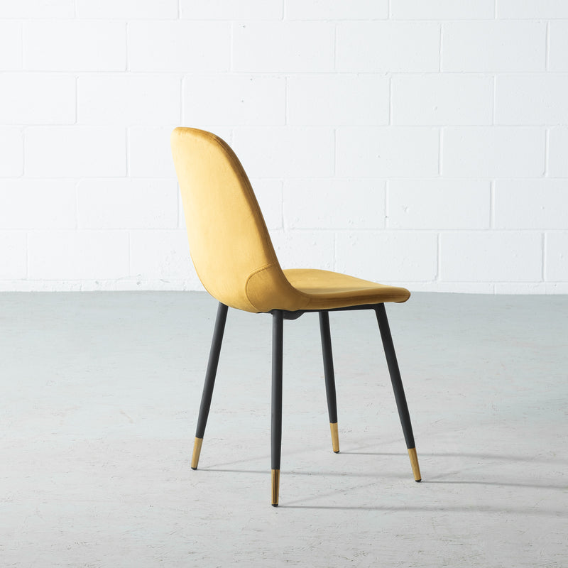 MILAN - Yellow Velvet Dining Chair - FINAL SALE