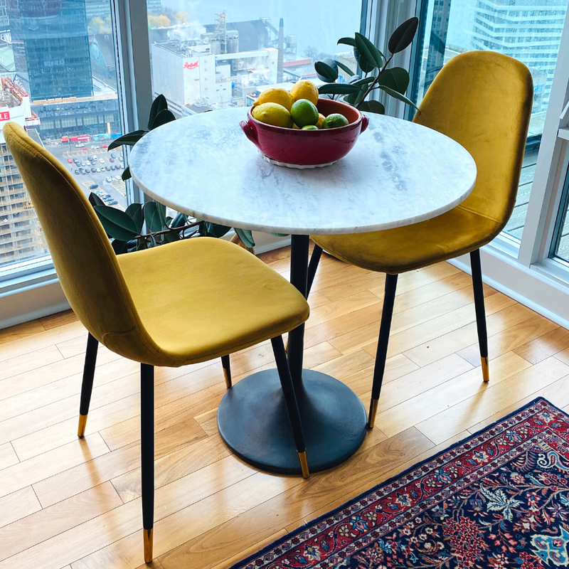 MILAN - Yellow Velvet Dining Chair - FINAL SALE