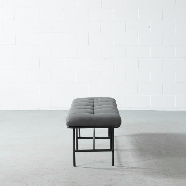 MILAN - Grey Leather Bench - FINAL SALE