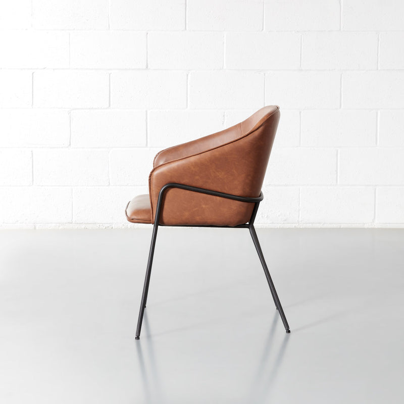 GRACE - Brown Leather Chair