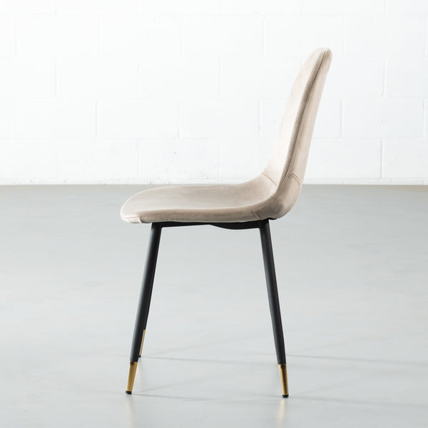 MILAN - Beige Velvet Dining Chair