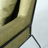BROOK - Green Leather Lounge Chair