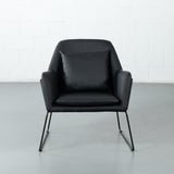 BROOK - Black Leather Lounge Chair